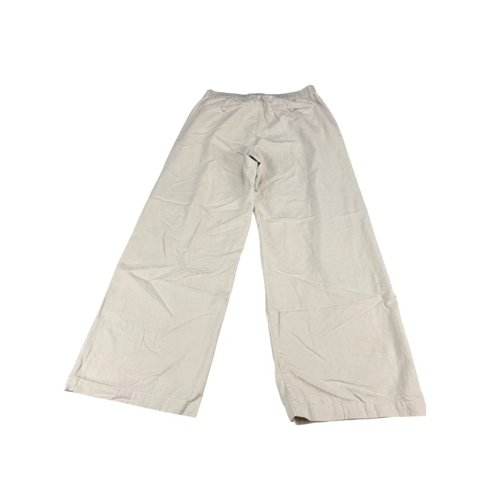 Quince Drapey Twill Pleated Trouser Oatmilk Beige Wide Leg Pants 8